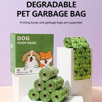 Rouleau de sacs à déjections pour animaux de compagnie biodégradables avec noyau en papier, sacs à déjections pour chiens épaissis, bouche plate, 25 sacs par rouleau, respectueux de l'environnement
