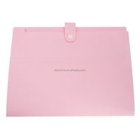 Couleurs pastel portable en plastique bouton accordéon dossier de documents étanche 8 poches dossier extensible