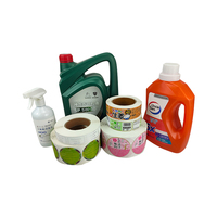 Étiquette autocollante en vinyle imperméable de forme irrégulière personnalisée pour détergent liquide à lessive pour bouteille de la marque SUNSHINE