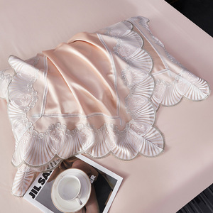 Sang Trọng 140S Satin Bộ Đồ Giường Đặt Hoa Mô Hình 8Pcs Cao cấp Vải Với Phong Cách Courtly Lụa-Giống Như Ga Trải Giường Tấm Ga Trải Giường Vỏ Gối - Product Image 4