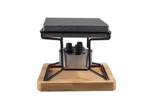 Plaque en <span class=keywords><strong>lave</strong></span> volcanique naturelle et écologique, best-seller, pour steak <span class=keywords><strong>de</strong></span> bœuf, avec <span class=keywords><strong>plateau</strong></span> en acier inoxydable et en bambou - Product Image 4