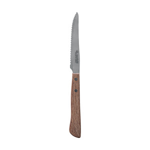 Couteau à steak dentelé Marietti, 12 pièces, manche en bois, lame pointue - Product Image 1