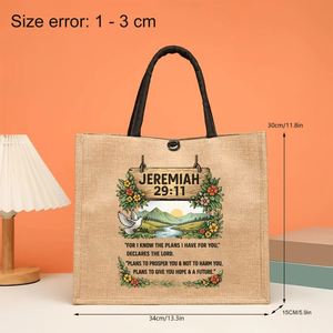 Bolsa de Mano de Gran Capacidad con Escrituras, Reutilizable, Ideal para Bodas y Uso Diario - Regalo con Biblia Impresa - Product Image 4