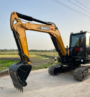 Mini-excavatrice SANY 5 tonnes d'occasion, excavatrice hydraulique sur chenilles, équipement de construction compact, CE EPA avec moteur diesel