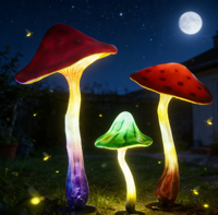 Prise de terre étanche IP65 à LED, lumières en forme de champignon colorées pour l'aménagement paysager extérieur, décoration de cour, éclairage d'ambiance de parc