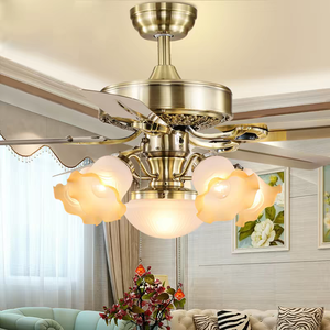Moderner <span class=keywords><strong>LED</strong></span>-Deckenventilator mit Licht Edelstahl-Flügel Starke Luftzufuhr AC-Motor für Wohnzimmer-Dekoration - Product Image 3