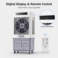 Enfriador de Aire Evaporativo Doméstico FJ-1120DLR con Control Remoto, 8000 CMH, Tanque de 60L, 3 Velocidades, Función de Enfriamiento, Humidificación y Purificación, Ventilador Digital