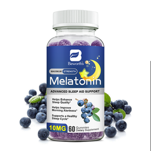 Beworths alat bantu tidur Melatonin Gummies relaksasi otak mendukung Blueberry Melatonin suplemen Gummies - Product Image 1