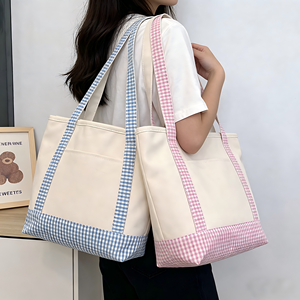 Durable Eco Cotton Canvas Tote <b>Bags</b> Zipper Closure Custom Logo New Style Reusable Multiple Pockets for Students <b>Working</b> Class - Product Image 2