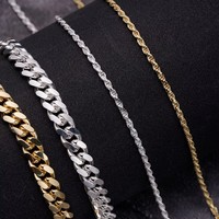 Kalung Rantai Geometris Berlapis Emas 1mm Desainer Perhiasan, Perak 925 Model Terpuntir, Hadiah Pernikahan/Pertunangan Pria
