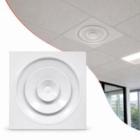 Diffuseur de ventilation de plafond en aluminium avec registre papillon, pour l'apport d'air de climatisation dans les conduits de climatisation