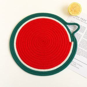 Modern Classic <b>Large</b> Cotton Rope Placemat Indoor Outdoor Dining Table Protection for Hotels Parties Christmas Gift Fabric - Product Image 2