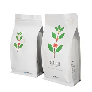 Custom Stand Up Pouches Coffee Bean Packaging Bag Black White Stand Up Pouch