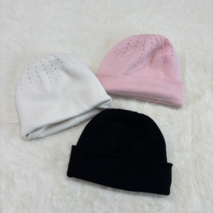 Topi Beanie Rajut Kabel dengan Bordir 3D, Lapisan Fleece untuk Cuaca Dingin Ekstrem, Model Slouchy, Bernapas, Tahan Air untuk Ski Musim Dingin - Product Image 2