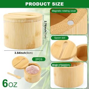 Wooden <b>Spice</b> <b>Jar</b> Solid Wood M Size With Wooden Lid Kitchen Seasoning Container - Product Image 5