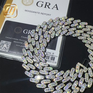 สร้อยคอแบบ Cuban Link เงินแท้ 925 ประดับเพชร Moissanite VVS ระดับ GRA พร้อมใบรับรอง ขนาด 15 มม. สไตล์ฮิปฮอป - Product Image 4