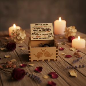 YIYU Caja de Música Silenciosa de Manivela, Estilo Americano, Rectangular, con Grabado 'You Are My Sunshine' de los Años 30, de Madera - Product Image 5