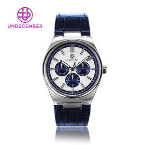 無二カスタムロゴ時計革クォーツ動き時計サファイアクリスタルダイヤルクォーツ時計腕時計日付/日付き - Product Image 1