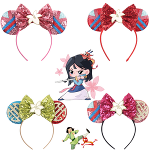 Diadema con Orejas de Ratón de Lentejuelas Rojas Florales para Disfraces, Accesorios para el Cabello de Juego de Rol, Diseño Popular para Mujeres - Product Image 1