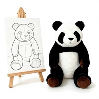 Jouets en peluche peints à la main sur mesure, adorables animaux en peluche panda et éléphant kawaii, design en tissu personnalisable avec peluche douce