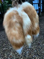 Queue de renard véritable en gros, 35-40 cm, queue de renard moelleuse, fourrure animale, accessoires décoratifs, porte-clés, pendentifs