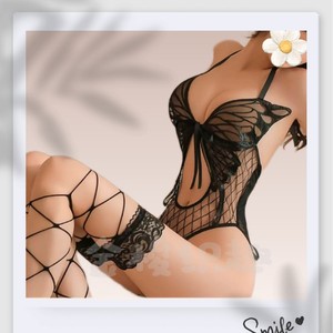 Body en dentelle transparente sexy pour femmes, lingerie transparente à col halter, body en mousseline de soie transparente 085 - Product Image 4