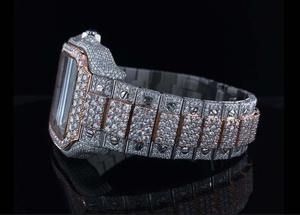 Unique Design Diamond Embedded Couple <b>Watch</b> Set with Matching Design Perfect Gift for Anniversary and Wedding for Sale - Product Image 2