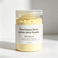 Poudre de jus de citron lyophilisée pure, 100% naturelle, poudre de citron instantanée pour les boissons au thé, la pâtisserie, l'assaisonnement, non-OGM
