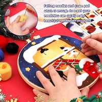 Kit de Peinture en Feutre de Laine Fait Main DIY pour Débutants – Motif Scène Hivernale Maison du Père Noël – Décoration Murale de Noël pour la Maison