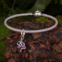 OEM Vente en gros Plata 925 Sterling Silver Gemstone Pendant Charm Designer Luxury Bracelet Animal Jewelry Making Glass Snake Charms