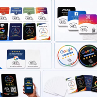 Support de table en acrylique 12 cm, carte de commentaires Google NFC NTAG215, autocollant étanche pour avis, OEM ODM personnalisé, RTS en stock
