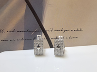 Boucles d'oreilles clips hexagrammes en argent sterling 925 entièrement serties de CZ, prix de gros