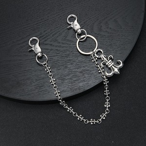Punk Hip Hop Y2K Street Style Metal Iron Silver Cross <strong>Waist</strong> Pocket <strong>Chains</strong> Gothic Multi-layer Dice Pendant Jean Wallet <strong>Chains</strong> - Product Image 5