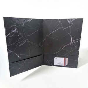 Biểu tượng tùy chỉnh A4 giấy thư mục đôi túi chủ sở hữu thẻ dập nổi trình bày bất động sản tập tin thư mục in - Product Image 1