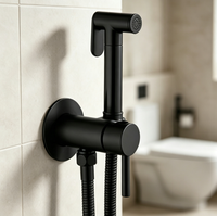 Nouveau produit phare : Kit de pulvérisateur de bidet portable en laiton et acier inoxydable 304, finition noir mat élégant, pour fixation de bidet de salle de bain