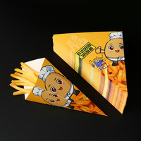 Cône en papier personnalisé jetable pour frites triangulaires et gaufres aux œufs à emporter