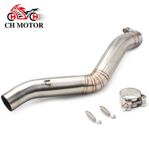 Chmotor ท่อไอเสียมอเตอร์ไซค์สแตนเลสท่อระบายไอเสียมอเตอร์ไซค์ท่อเชื่อมกลางสำหรับ <span class=keywords><strong>Benelli</strong></span> <span class=keywords><strong>TRK</strong></span> <span class=keywords><strong>502</strong></span> - Product Image 1