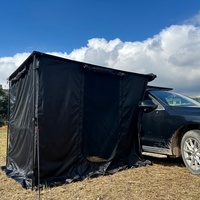 Annexe murale haut de gamme pour auvent de voiture 180 degrés, étanche, tailles 2m et 2.5m, avec éclairage LED, pour SUV, camping extérieur, toutes saisons, en aluminium