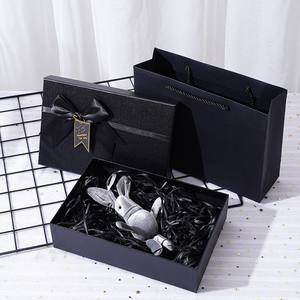 Boîte cadeau noire avec nœud de la marque Blog Division Tiandi, emballage créatif pour rouge à lèvres, grande boîte cadeau d'anniversaire vide - Product Image 2