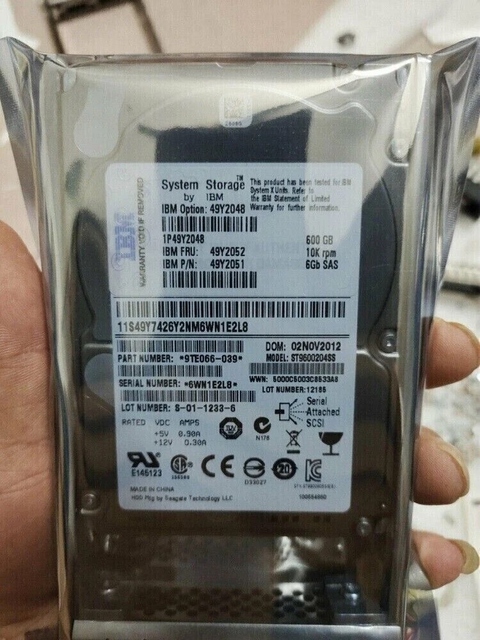New Appearance 49Y2051 49Y2052 49Y2048 600GB 10K 2.5 Inch SAS SSD Solid State Drive for DS3500/DS3542
