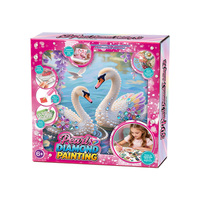 Kit de Peinture Diamant 5D Cygne avec Cadre, Ensemble Artisanat DIY, Jouet Éducatif Artistique pour Enfants, Décoration Murale pour la Maison