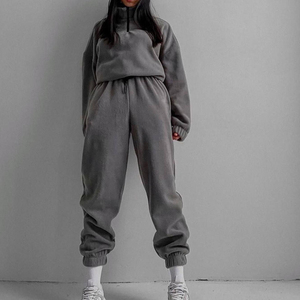 Sudadera con Capucha y Cremallera para Mujer, Personalizada al por Mayor, de Otoño e Invierno, de Manga Larga, Traje Deportivo de Dos Piezas - Product Image 3