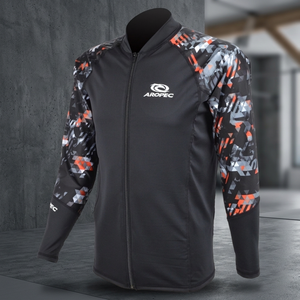 OEM ODM Aropec – Rashguard homme adulte UPF50 à manches longues en polyester/nylon, avec logo personnalisé imprimé sérigraphié sur le devant, motif géométrique - Product Image 3