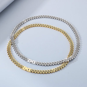 Collar de Acero Inoxidable Dorado Impermeable para Mujer, Joyería 2026, Collar con <span class=keywords><strong>Cadena</strong></span> Cubana Chapada en Oro de 18k para Mujer - Product Image 2