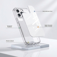 Coque de téléphone portable transparente détachable compatible avec le 13 Pro Max, design surélevé aux quatre coins, aspiration magnétique