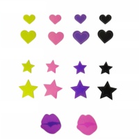 Autocollants en mousse EVA, couleurs noir, vert, rose, violet, étoile, cœur, lèvres, pour enfants, décoration, scrapbooking, 3PK, 70 pièces