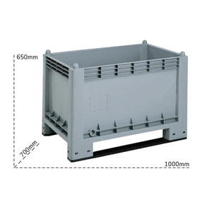 Carvel 1000x700x650mm caja palé de polipropileno con 2 travesaños, 285lt - Product Image 2