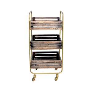 Customized Design Iron 3-Tier Modern Durable Food Catering Drinks <b>Serving</b> <b>Trolley</b> Cart for Hotel Restaurant Wedding Party Bar - Product Image 3