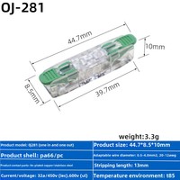 Bornes de presse sans vis de bornier en plastique à position unique rapide standard américain OJ-281 avec circuit fermé