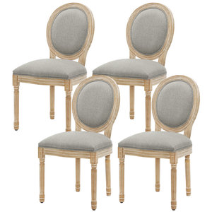 Silla Louis con Respaldo Redondo de Estilo Francés con Marco de Madera Maciza y Diseño Vintage para Comedor o Restaurante - Product Image 2